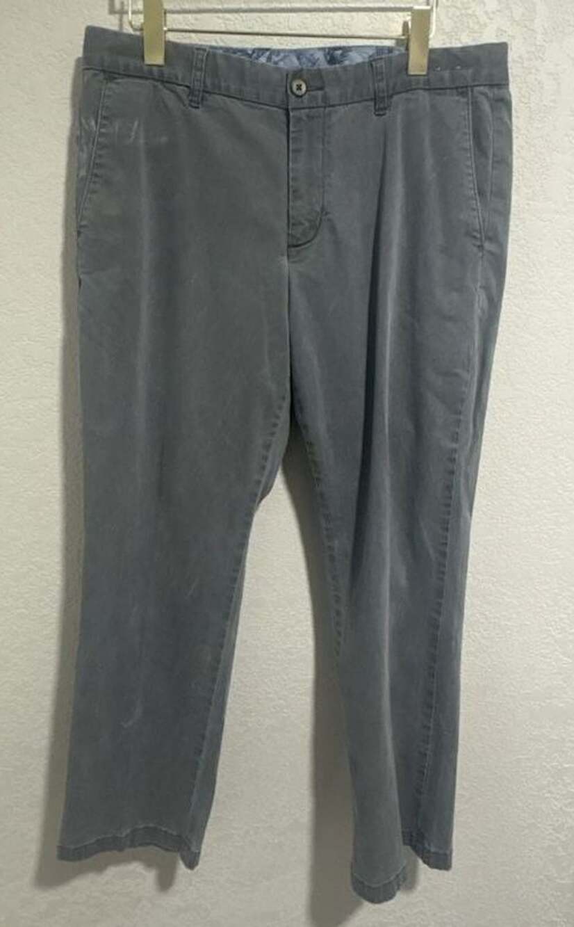 Tommy Bahama Boracay Pants Size 34x30 Gray Cotton Tencel Flat Front